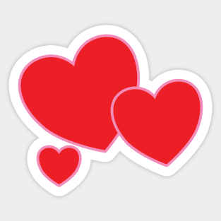 Red Hearts Sticker